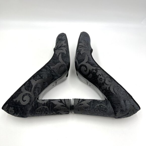 Nine West Womens Size 7.5 Black Tapestry Block Heels Pumps Shoes - Picture 9 of 13